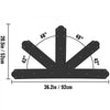 VEVOR Gable Plate, Black Powder-Coated Truss Connector Plates, 12:12 Pitch Gable Bracket, 4 mm / 0.16\" Steel Truss Nail Plates, Decorative Gable Plate with Bolts for Wooden Beam Use