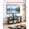 VEVOR TV Stand with Mount, 45.3 Inch, Corner TV Stand Console with Power Outlet, for 32-75 Inch TVs, Height Adjustable Swivel Entertainment Center with Storage & LED Lights, for Living Room, Black