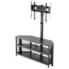 VEVOR TV Stand with Mount, 45.3 Inch, Corner TV Stand Console with Power Outlet, for 32-75 Inch TVs, Height Adjustable Swivel Entertainment Center with Storage & LED Lights, for Living Room, Black
