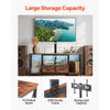 VEVOR TV Stand with Mount, 47.2 Inch, TV Stand Console with Power Outlet & Storage Drawers, for 32-75 Inch TVs, Height Adjustable Entertainment Center with LED Lights, for Living Room, Rustic Brown