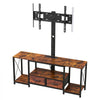 VEVOR TV Stand with Mount, 47.2 Inch, TV Stand Console with Power Outlet & Storage Drawers, for 32-75 Inch TVs, Height Adjustable Entertainment Center with LED Lights, for Living Room, Rustic Brown