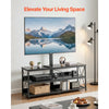 VEVOR TV Stand with Mount, 47.2 Inch, TV Stand Console with Power Outlet, for 32-75 Inch TVs, Height Adjustable Swivel Entertainment Center with Open Storage Shelf, for Living Room Bedroom, Black