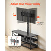 VEVOR TV Stand with Mount, 47.2 Inch, TV Stand Console with Power Outlet, for 32-75 Inch TVs, Height Adjustable Swivel Entertainment Center with Open Storage Shelf, for Living Room Bedroom, Black