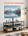 VEVOR TV Stand with Mount, 47.2 Inch, TV Stand Console with Power Outlet, for 32-75 Inch TVs, Height Adjustable Swivel Entertainment Center with Open Storage Shelf, for Living Room Bedroom, Black