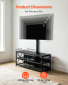 VEVOR TV Stand with Mount, 47.2 Inch, TV Stand Console with Power Outlet, for 32-75 Inch TVs, Height Adjustable Swivel Entertainment Center with Open Storage Shelf, for Living Room Bedroom, Black