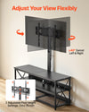 VEVOR TV Stand with Mount, 47.2 Inch, TV Stand Console with Power Outlet, for 32-75 Inch TVs, Height Adjustable Swivel Entertainment Center with Open Storage Shelf, for Living Room Bedroom, Black