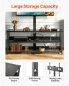 VEVOR TV Stand with Mount, 47.2 Inch, TV Stand Console with Power Outlet, for 32-75 Inch TVs, Height Adjustable Swivel Entertainment Center with Open Storage Shelf, for Living Room Bedroom, Black