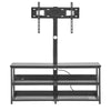 VEVOR TV Stand with Mount, 47.2 Inch, TV Stand Console with Power Outlet, for 32-75 Inch TVs, Height Adjustable Swivel Entertainment Center with Open Storage Shelf, for Living Room Bedroom, Black