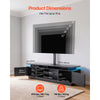 VEVOR TV Stand with Mount, 59.1 Inch, Swivel TV Stand Console with Power Outlet, for 32-75 Inch TVs, Height Adjustable Modern Entertainment Center with Storage & LED Lights, for Living Room, Black