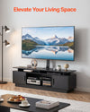 VEVOR TV Stand with Mount, 59.1 Inch, Swivel TV Stand Console with Power Outlet, for 32-75 Inch TVs, Height Adjustable Modern Entertainment Center with Storage & LED Lights, for Living Room, Black
