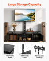 VEVOR TV Stand with Mount, 59.1 Inch, Swivel TV Stand Console with Power Outlet, for 32-75 Inch TVs, Height Adjustable Modern Entertainment Center with Storage & LED Lights, for Living Room, Black