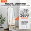 VEVOR Curved Tall Mirror, 65'' x 22'', Spacious Standalone or Wall Mount Reflective Surface with Aluminum Frame, Comprehensive View Dress Mirror for Bedroom or Living Space, Black