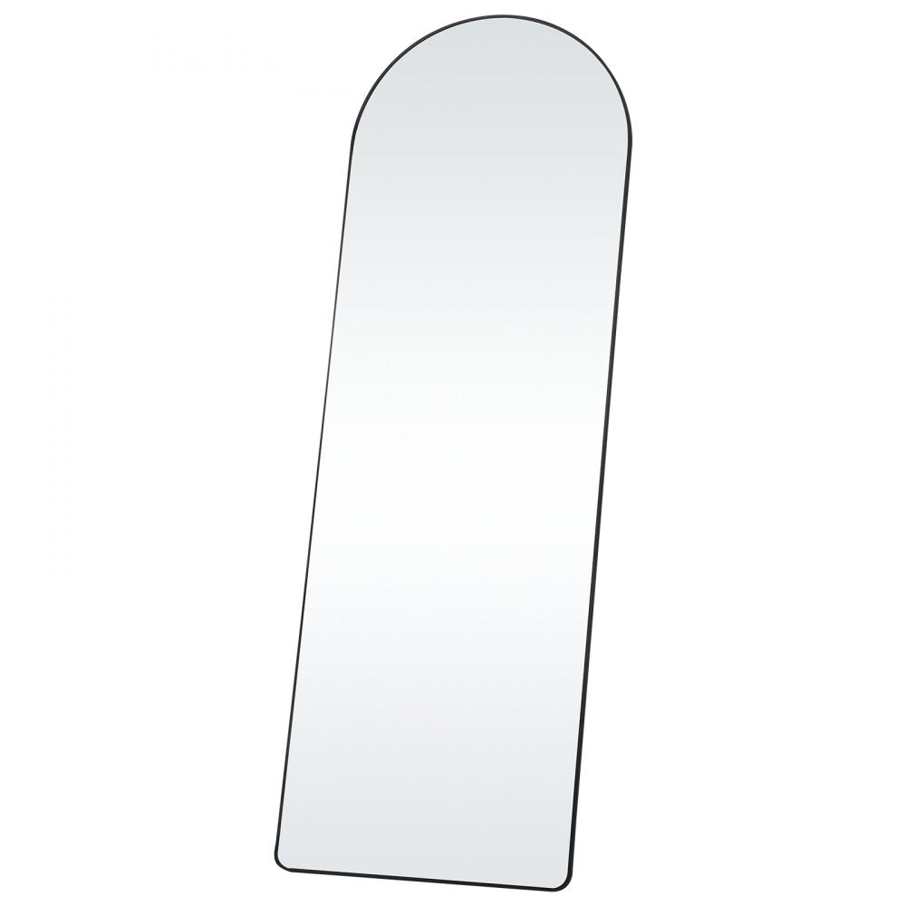 VEVOR Curved Tall Mirror, 65'' x 22'', Spacious Standalone or Wall Mount Reflective Surface with Aluminum Frame, Comprehensive View Dress Mirror for Bedroom or Living Space, Black