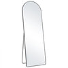 VEVOR Curved Tall Mirror, 65'' x 22'', Spacious Standalone or Wall Mount Reflective Surface with Aluminum Frame, Comprehensive View Dress Mirror for Bedroom or Living Space, Black