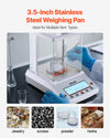 VEVOR analytical balance lab scale - weighing pan and draft shield detail