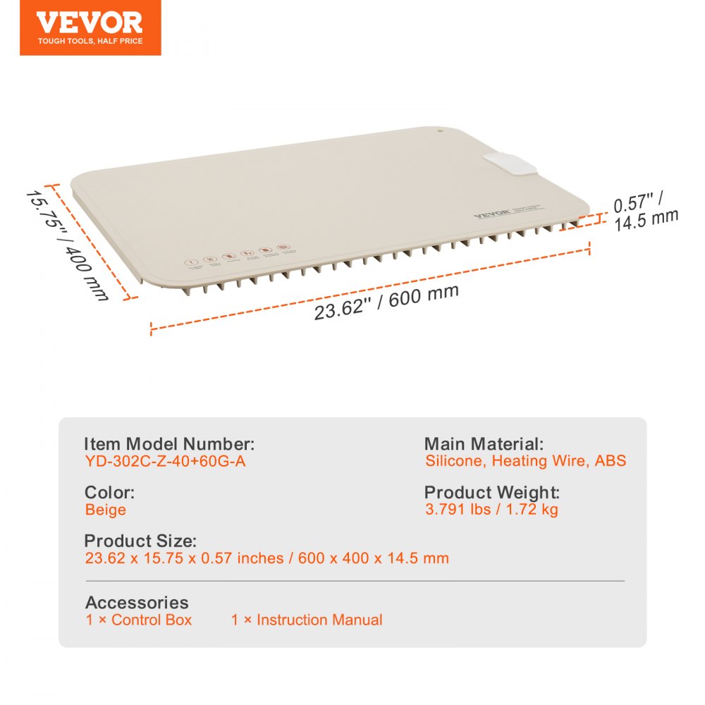 VEVOR Electric Warming Tray, Food Warming Mat for Buffet, Rollable & Portable Silicone Food Warmer with 4 Adjustable Temperature Settings, Auto Shut-Off & Child Lock, Perfect for Parties, Catering