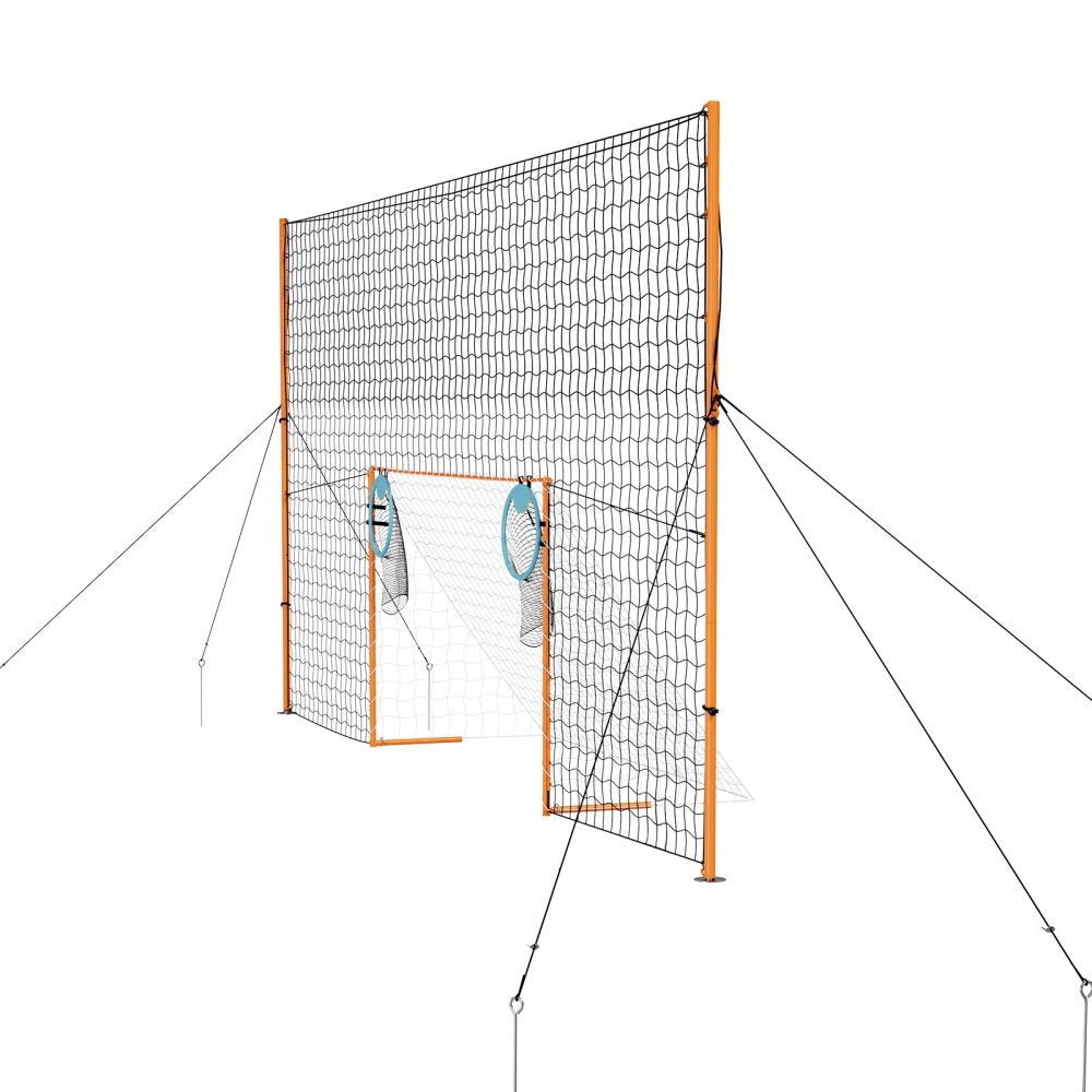 VEVOR Soccer Goal 9 x 5 FT Soccer Goal for Backyard with Iron Frame PE Net, Durable Backstop, Target Net, Ground Stakes, Ropes, for Youth & Adults, Outdoor Sports, Backyard Practice Training Games
