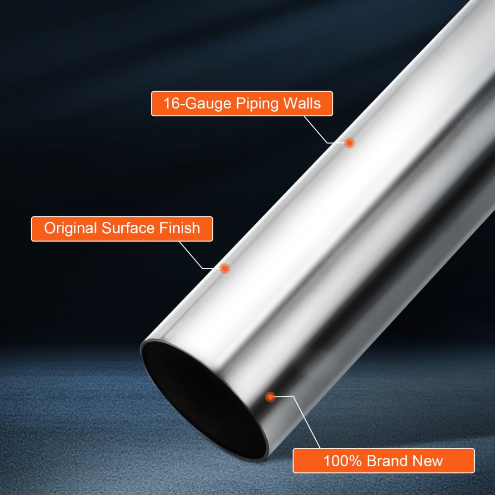 VEVOR Exhaust Kit, 8 Pieces, DIY Universal Galvanized Steel Exhaust Kit with Slip-Fit Joint & Large Exhaust Tube, Rust-Proof Exhaust Pipe for Exhaust System, Fit for Garage/Auto Repair Store/4S Store
