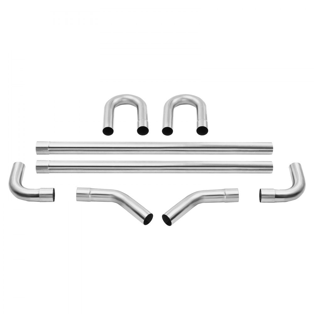 VEVOR Exhaust Kit, 8 Pieces, DIY Universal Galvanized Steel Exhaust Kit with Slip-Fit Joint & Large Exhaust Tube, Rust-Proof Exhaust Pipe for Exhaust System, Fit for Garage/Auto Repair Store/4S Store