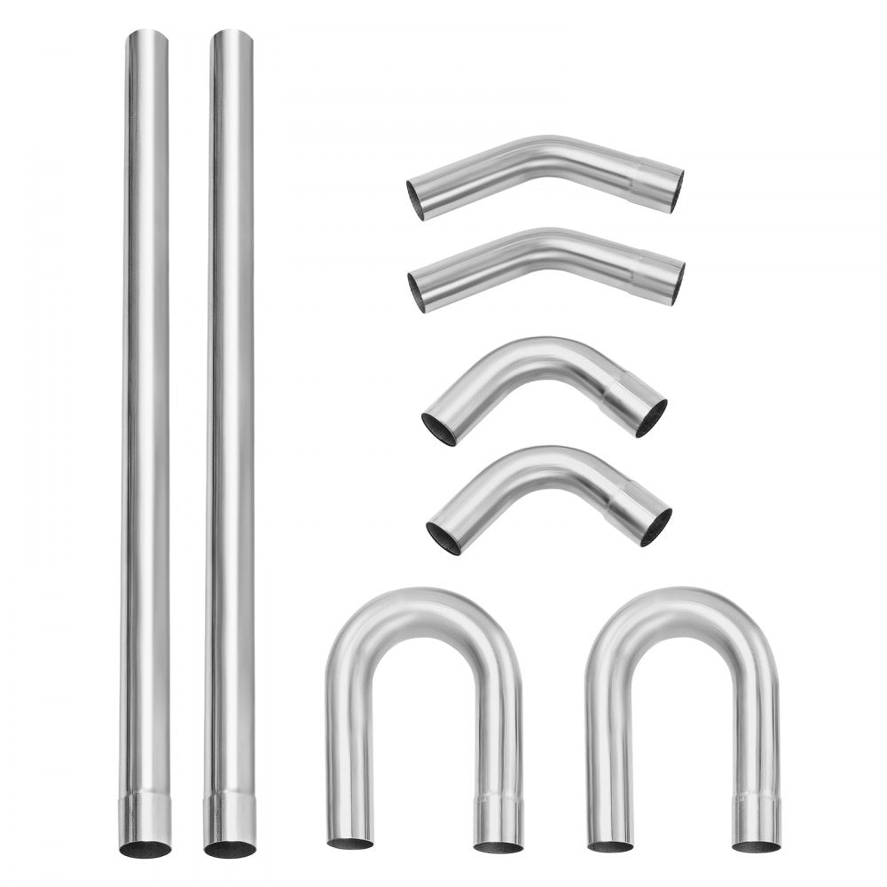 VEVOR Exhaust Kit, 8 Pieces, DIY Universal Galvanized Steel Exhaust Kit with Slip-Fit Joint & Large Exhaust Tube, Rust-Proof Exhaust Pipe for Exhaust System, Fit for Garage/Auto Repair Store/4S Store