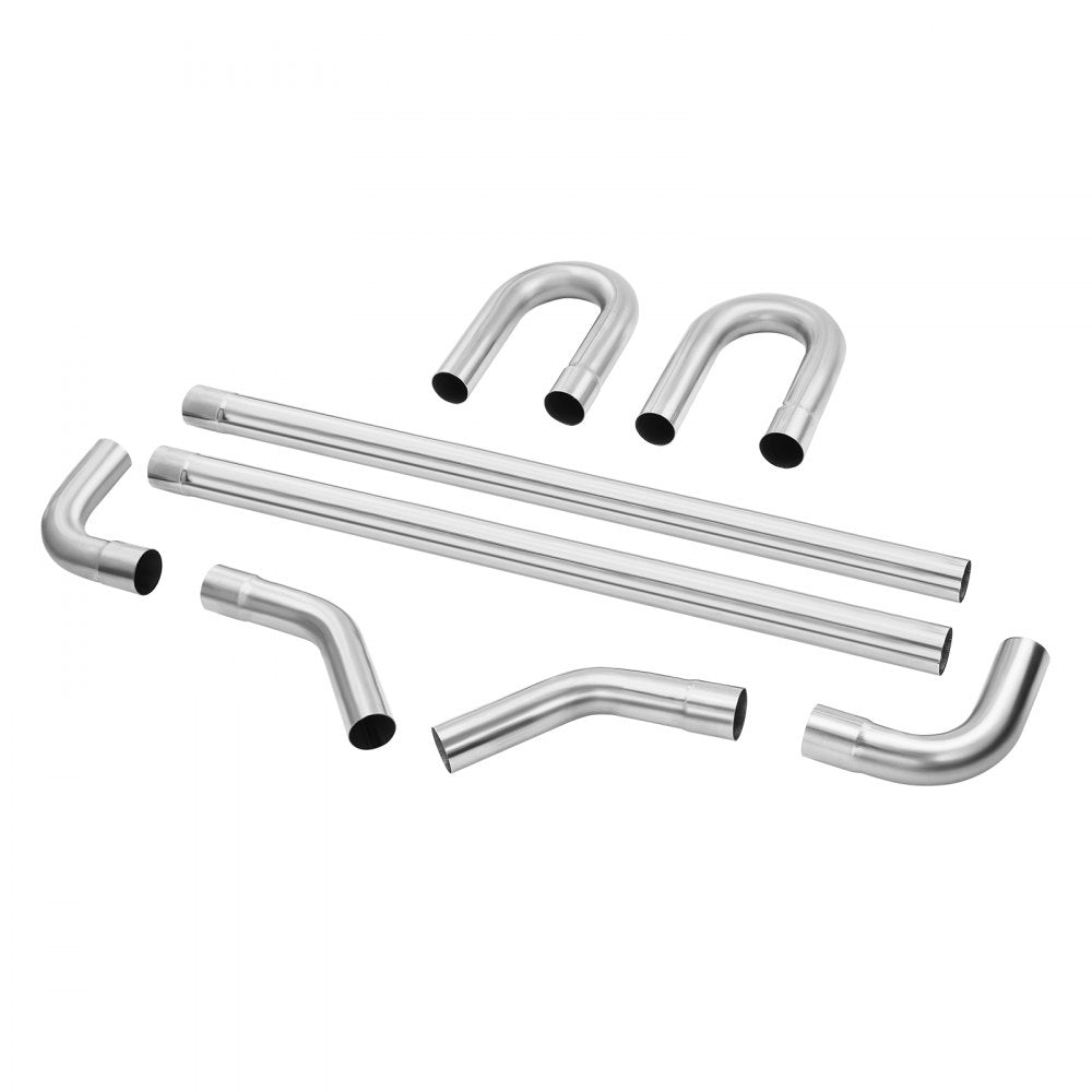 VEVOR Exhaust Kit, 8 Pieces, DIY Universal Galvanized Steel Exhaust Kit with Slip-Fit Joint & Large Exhaust Tube, Rust-Proof Exhaust Pipe for Exhaust System, Fit for Garage/Auto Repair Store/4S Store