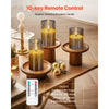 VEVOR Gray Flickering Flameless Candles, Set of 3 Battery Operated Flameless Led Candles with 10-Key Remote and Timer, Real Wax & Warm Color Flickering Light for Festival Wedding Home Party Decor