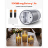 VEVOR Gray Flickering Flameless Candles, Set of 3 Battery Operated Flameless Led Candles with 10-Key Remote and Timer, Real Wax & Warm Color Flickering Light for Festival Wedding Home Party Decor
