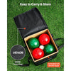 VEVOR Bocce Ball Set, 107 mm, with 8 Resin Balls, Pallino, Carrying Bag and Measuring Rope, Red and Green 2 Colors, for 2 to 8 Players, Bocce Ball Game Set for Beach, Lawn, Family Backyard, Outdoor