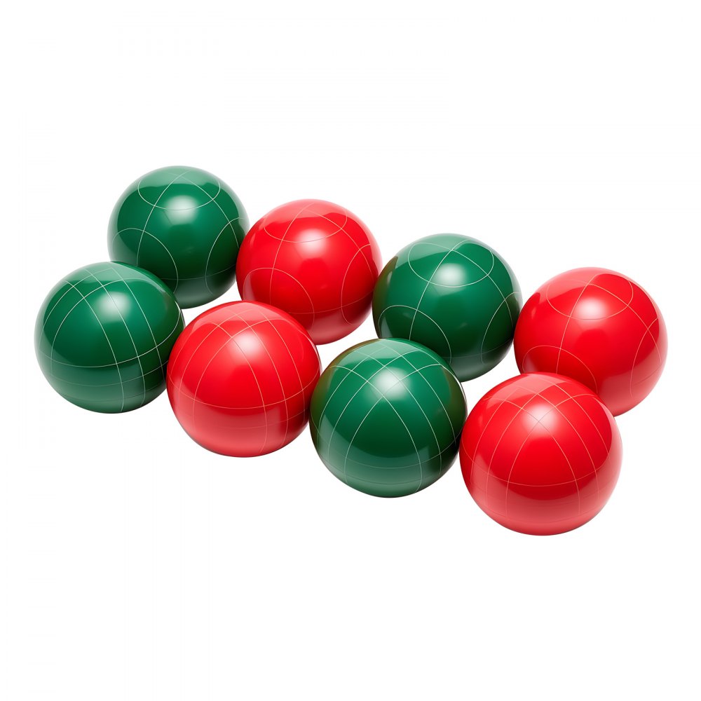 VEVOR Bocce Ball Set, 107 mm, with 8 Resin Balls, Pallino, Carrying Bag and Measuring Rope, Red and Green 2 Colors, for 2 to 8 Players, Bocce Ball Game Set for Beach, Lawn, Family Backyard, Outdoor