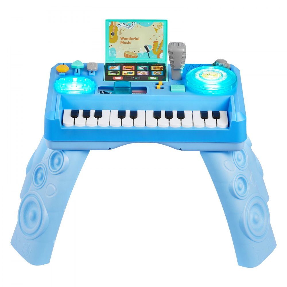 VEVOR Baby DJ Playset for Toddlers 1-3, Educational Musical Table Toys with 133 Sound Sources, Recording and LED DJ Turntable, Baby Activity Table for Birthday, Gift for Kids Aged 6+ Months