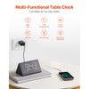 VEVOR Digital Alarm Clock, Wooden Desk Clock with Dual Alarm, USB Port, Snooze, Night Light, Voice Control, Adjustable Volume, Bedside Desktop Clock with Charger for Bedroom, Kitchen, Office, Black