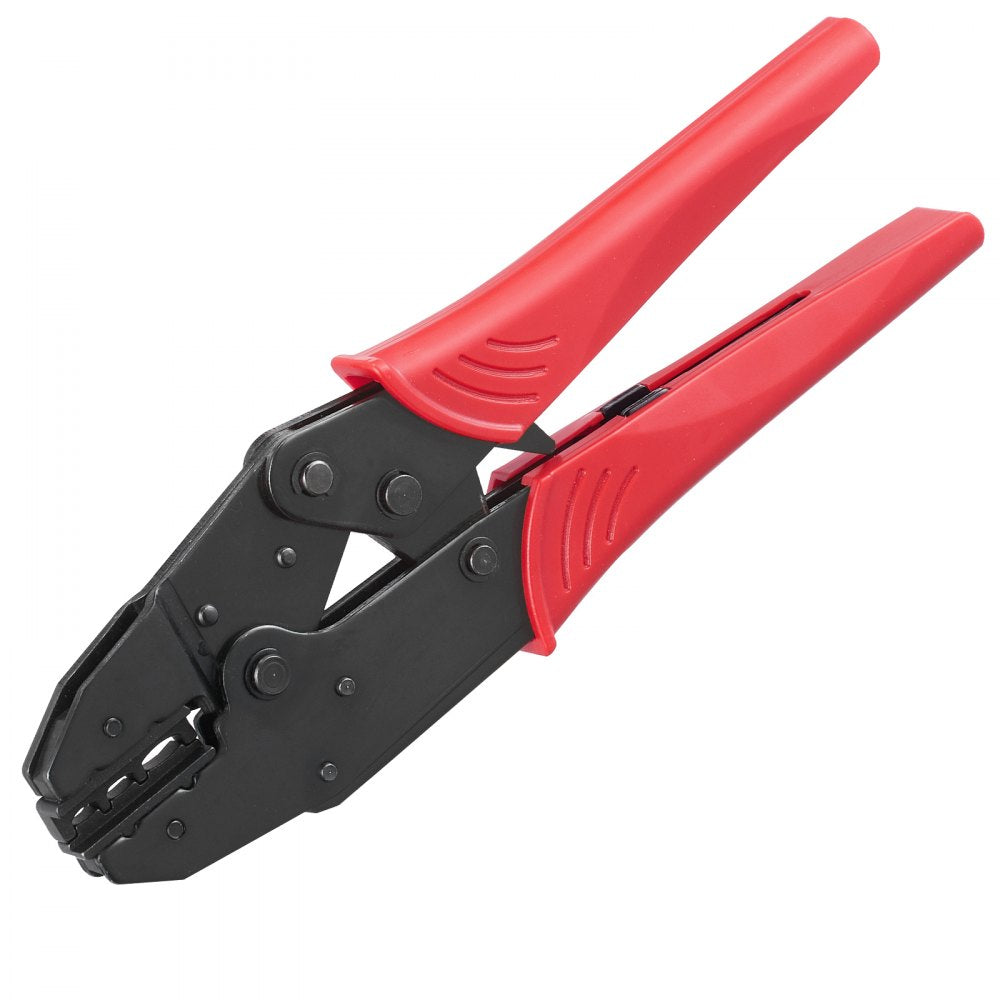VEVOR Ratcheting Crimping Tool Set For Insulated Electrical Connectors AWG22-10 with Wire Stripper and 210pcs Heat Shrink Tubes Labor-Saving Ratcheting Wire Crimp Pliers