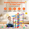 VEVOR Marble Run Set, 150 Piece Marble Maze Building Block Brain Game, with 10 Glow in the Dark Marbles + 40 Glass Marbles, Educational Learning Race Track STEM Toys, for Kids, Boys, Girls Ages 3 +