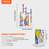 VEVOR Marble Run Set, 110 Piece Marble Maze Building Block Brain Game, with 10 Glow in the Dark Marbles + 20 Glass Marbles, Educational Learning Race Track STEM Toys, for Kids, Boys, Girls Ages 3 +