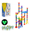 VEVOR Marble Run Set, 110 Piece Marble Maze Building Block Brain Game, with 10 Glow in the Dark Marbles + 20 Glass Marbles, Educational Learning Race Track STEM Toys, for Kids, Boys, Girls Ages 3 +