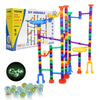 VEVOR Marble Run Set, 145 Piece Marble Maze Building Block Brain Game, with 5 Glow in the Dark Marbles + 40 Glass Marbles, Educational Learning Race Track STEM Toys, for Kids, Boys, Girls Ages 3 +