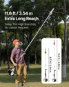 VEVOR Gas Pole Saw, 33CC 2 Stroke Gas Powered Pole Saws with 8 in Cutting Bar, Cordless Tree Trimmer with 30 fl.oz Fuel Tank, 6.7 to 11.6 ft Extendable, Powerful Chainsaw for Tree Trimming Pruning
