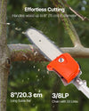 VEVOR Gas Pole Saw, 33CC 2 Stroke Gas Powered Pole Saws with 8 in Cutting Bar, Cordless Tree Trimmer with 30 fl.oz Fuel Tank, 6.7 to 11.6 ft Extendable, Powerful Chainsaw for Tree Trimming Pruning