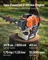 VEVOR Gas Pole Saw, 43CC 2 Stroke Gas Powered Pole Saws with 12 in Cutting Bar, Cordless Tree Trimmer with Rotatable Head, 7.1 to 12 ft Extendable, Powerful Chainsaw for Tree Trimming Pruning