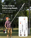 VEVOR Gas Pole Saw, 43CC 2 Stroke Gas Powered Pole Saws with 10 in Cutting Bar, Cordless Tree Trimmer with 30 fl.oz Fuel Tank, 6.8 to 11.7 ft Extendable, Powerful Chainsaw for Tree Trimming Pruning