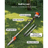 VEVOR Gas Pole Saw, 25CC 2 Stroke Gas Powered Pole Saws with 12 in Cutting Bar, Cordless Tree Trimmer with 23 fl.oz Fuel Tank, 7 to 12 ft Extendable, Powerful Chainsaw for Tree Trimming Pruning