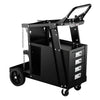 VEVOR Welding Cart, 2-Tier 4 Drawers Welder Cart with 265 LBS Weight Capacity, 360° Swivel Wheels, Tank Storage Safety Chains, Heavy Duty Rolling MIG Welder Cart for Mig Welder and Plasma Cutter