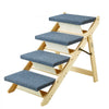 VEVOR Wooden Pet Steps and Ramp Combo, 2-in-1 Design, Foldable Access for Beds, Sofas, and Vehicles, 4-Step Structure for Pets of Small to Large Size, Supports up to 150 lbs