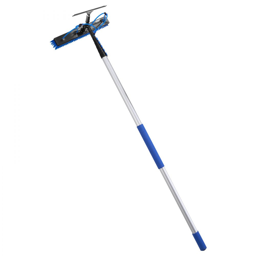 VEVOR Solar Panel Cleaning Kit, 33 ft, Water Fed Pole Kit with Cleaning Brush, Squeegee, Soap Dispenser, Extendable Aluminum Telescopic Pole, 180° Rotatable Brush Head, for Roof Mounted Solar Panels