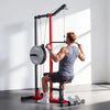VEVOR LAT Pull Down Machine, 2-in-1 Row Cable Machine, Cable Machines Home Gym with 3-Level Adjustable Seat, 4-Level Adjustable Foam Roller, Load 500 lbs Lat Tower for Back, Chest, Tricep, Black Red