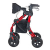 VEVOR 2-in-1 Rollator Walker & Transport Chair for Seniors, Foldable Rolling Walker Wheelchair, Lightweight Aluminum Mobility Walking Aid with Solid PU Wheels, Cup & Cane Holder - Supports 300LBS