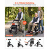 VEVOR 2-in-1 Rollator Walker & Transport Chair for Seniors, Foldable Rolling Walker Wheelchair, Lightweight Aluminum Mobility Walking Aid with Solid PVC Wheels, Cup & Cane Holder - Supports 300LBS