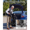 VEVOR 2-in-1 Rollator Walker & Transport Chair for Seniors, Foldable Rolling Walker Wheelchair, Lightweight Aluminum Mobility Walking Aid with Solid PVC Wheels, Cup & Cane Holder - Supports 300LBS