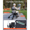 VEVOR 2-in-1 Rollator Walker & Transport Chair for Seniors, Foldable Rolling Walker Wheelchair, Lightweight Aluminum Mobility Walking Aid with Solid PVC Wheels, Cup & Cane Holder - Supports 300LBS