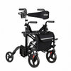 VEVOR 2-in-1 Rollator Walker & Transport Chair for Seniors, Foldable Rolling Walker Wheelchair, Lightweight Aluminum Mobility Walking Aid with Solid PVC Wheels, Cup & Cane Holder - Supports 300LBS
